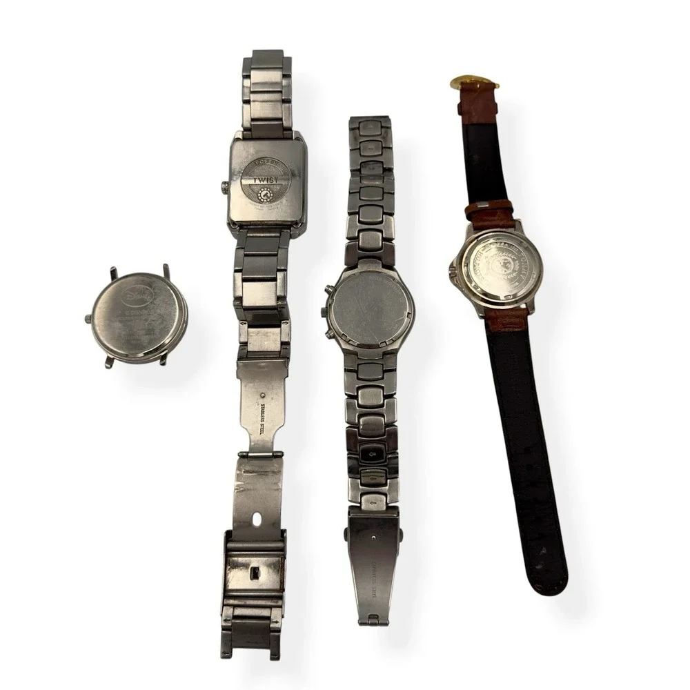 Lot of 4 Men's Watches - Disney Fossil Tommy Hilfiger - Untested / Need Battery